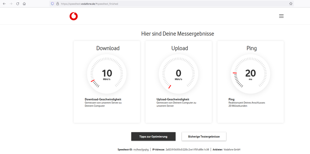 Speedtest vom 03.08.2021 09:19 Uhr