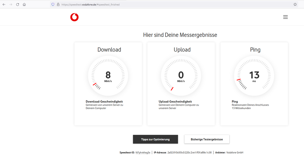 Speedtest vom 03.08.2021 09:32 Uhr