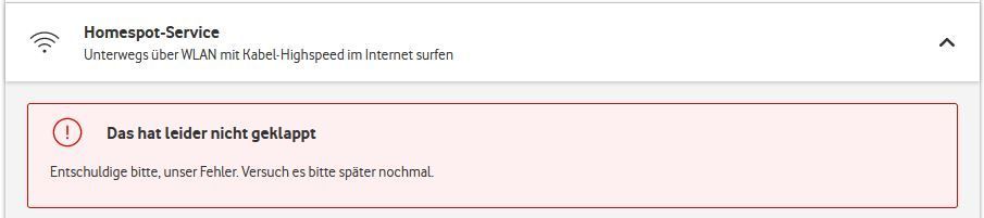 Das hat leider nicht geklappt. Entschuldige bitte, unser Fehler. Versuch es bitte sp&auml;ter nochmal.