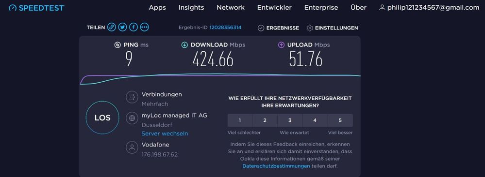 Nach dem Neustart ist die Geschwindigkeit wieder in Ordnung