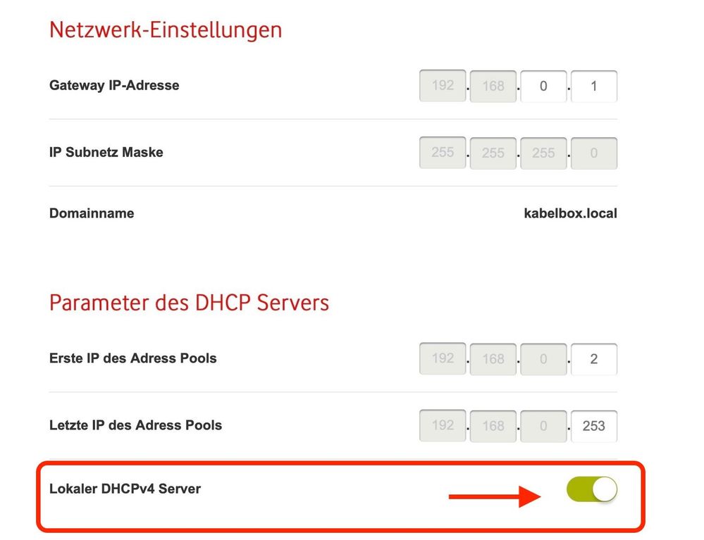 Lokaler DHCPv4 Server