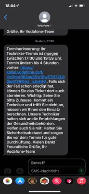 Diese Mitteilung seitens Vodafone ist vom 22.09.2021
