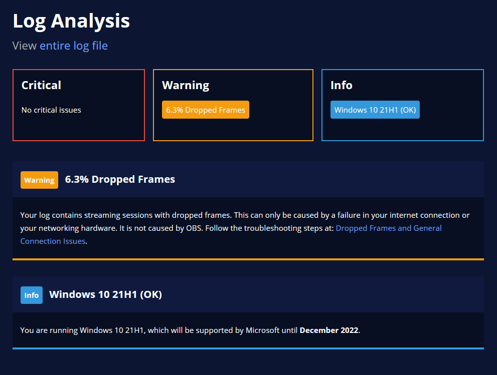 OBS Log Analysis