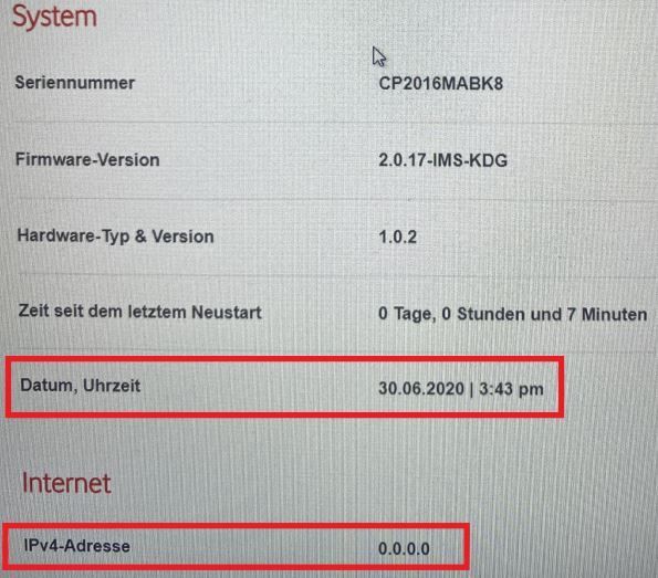 BM ein, nach Reset --> keine Synchronisation