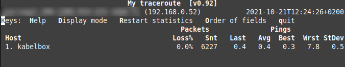 Trace gegen 192.168.0.1