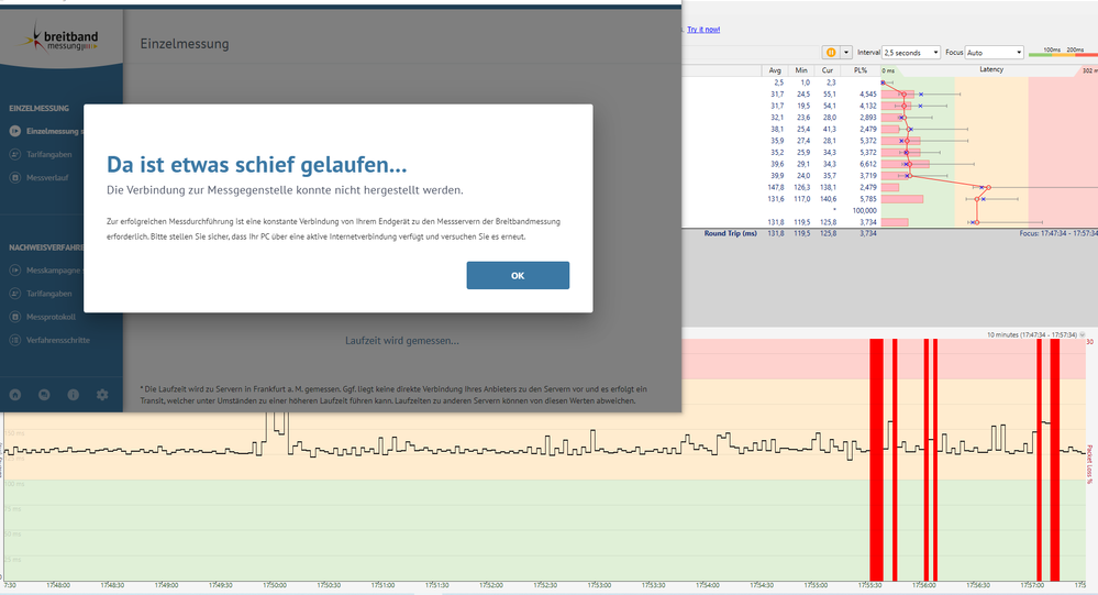 2021_11_15_Pingplotter und Breitbandmessung LAN direkt am Modem_21-11-15 175746.png