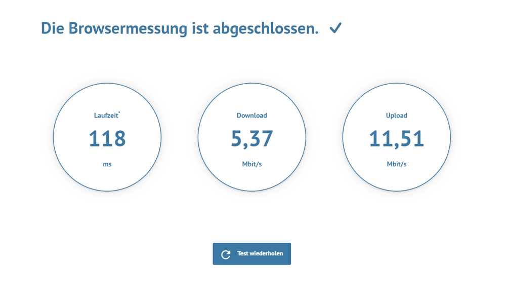 Speedtest bei Breitbandmessung