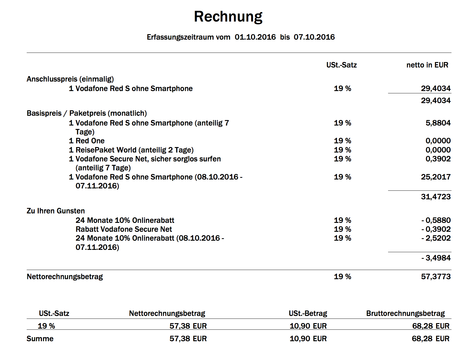 Gelöst: GigaKombi - Hilfe beim Verstehen der Rechnung benö ...