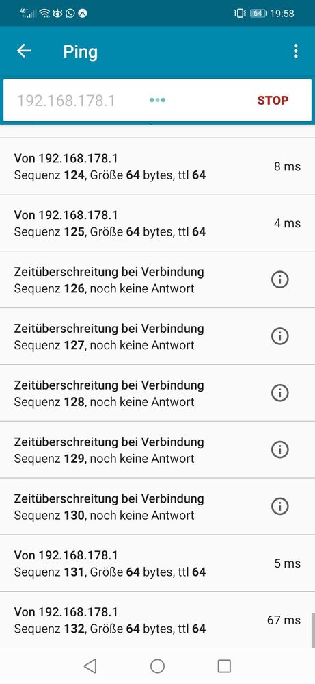 Ping vom Smartphone auf Fritzbox