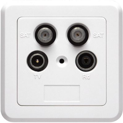 Kabeldose, evtl. nur mit den unteren beiden Steckplätzen und Push-on-Adapter