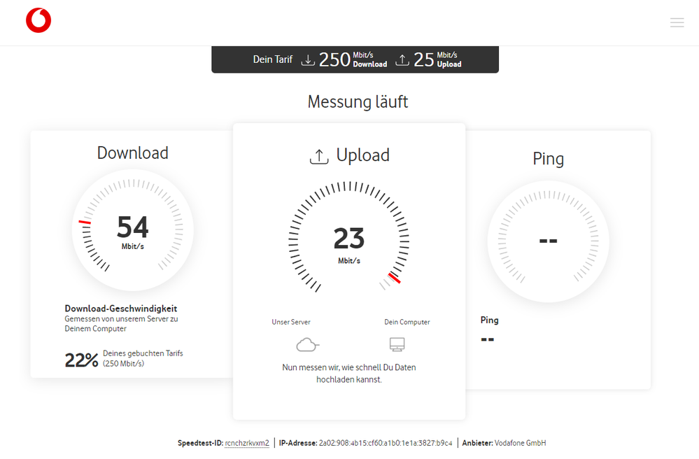 letzter Speedtest