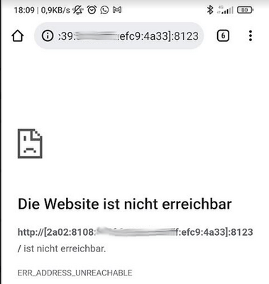 externe IPv6 aus dem Internet