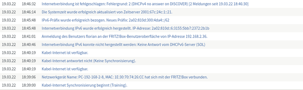 2. Teil der Fehlermeldungen
