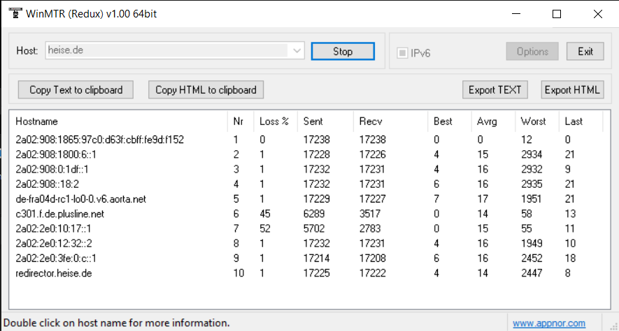 winMTR IPv6