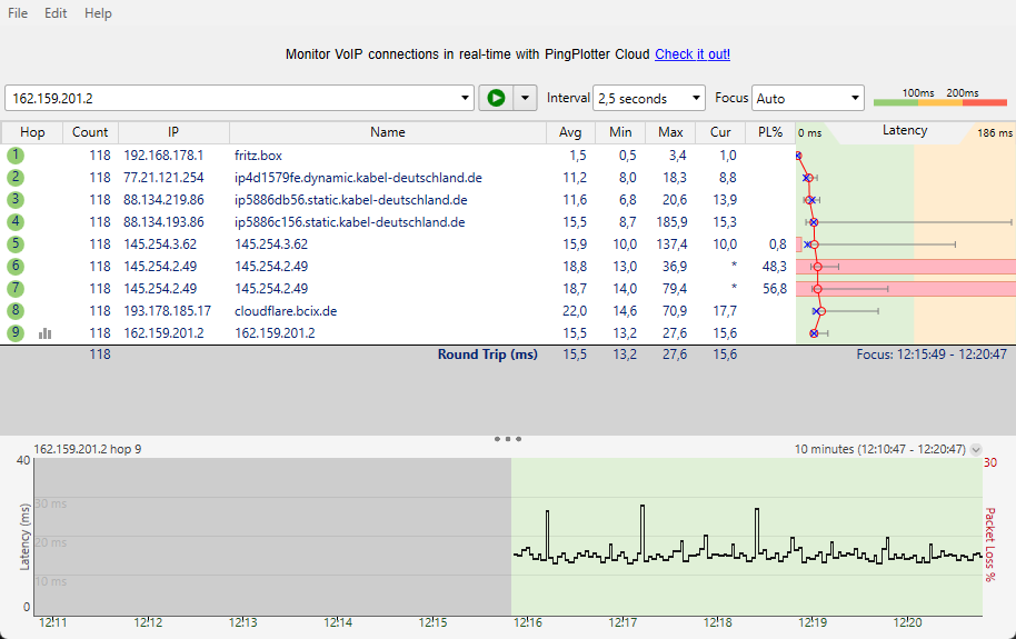 PingPlotter_speedtest_frankfurt/cloudflare