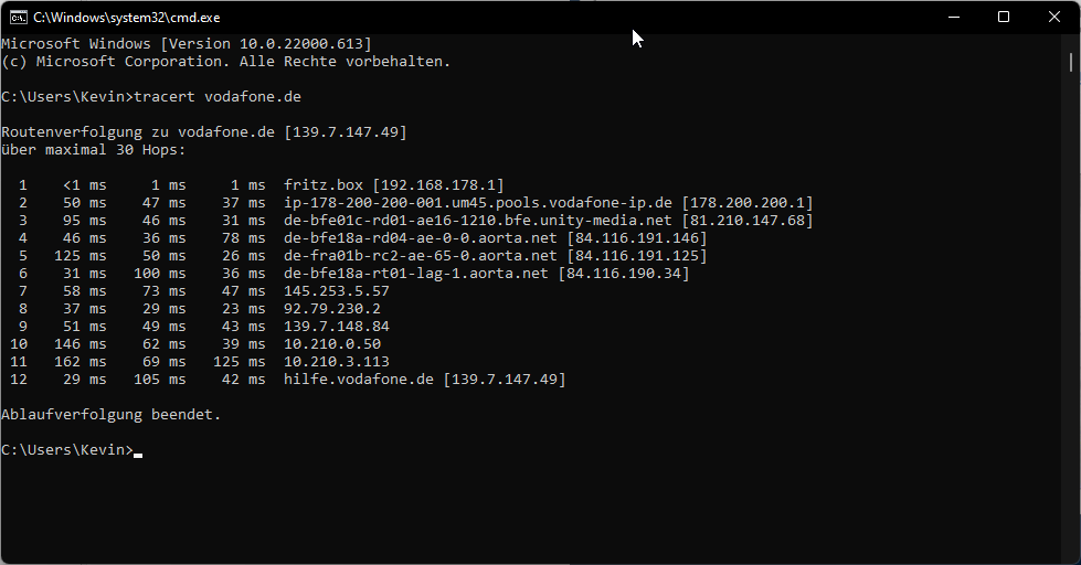 Tracert Vodafone #5