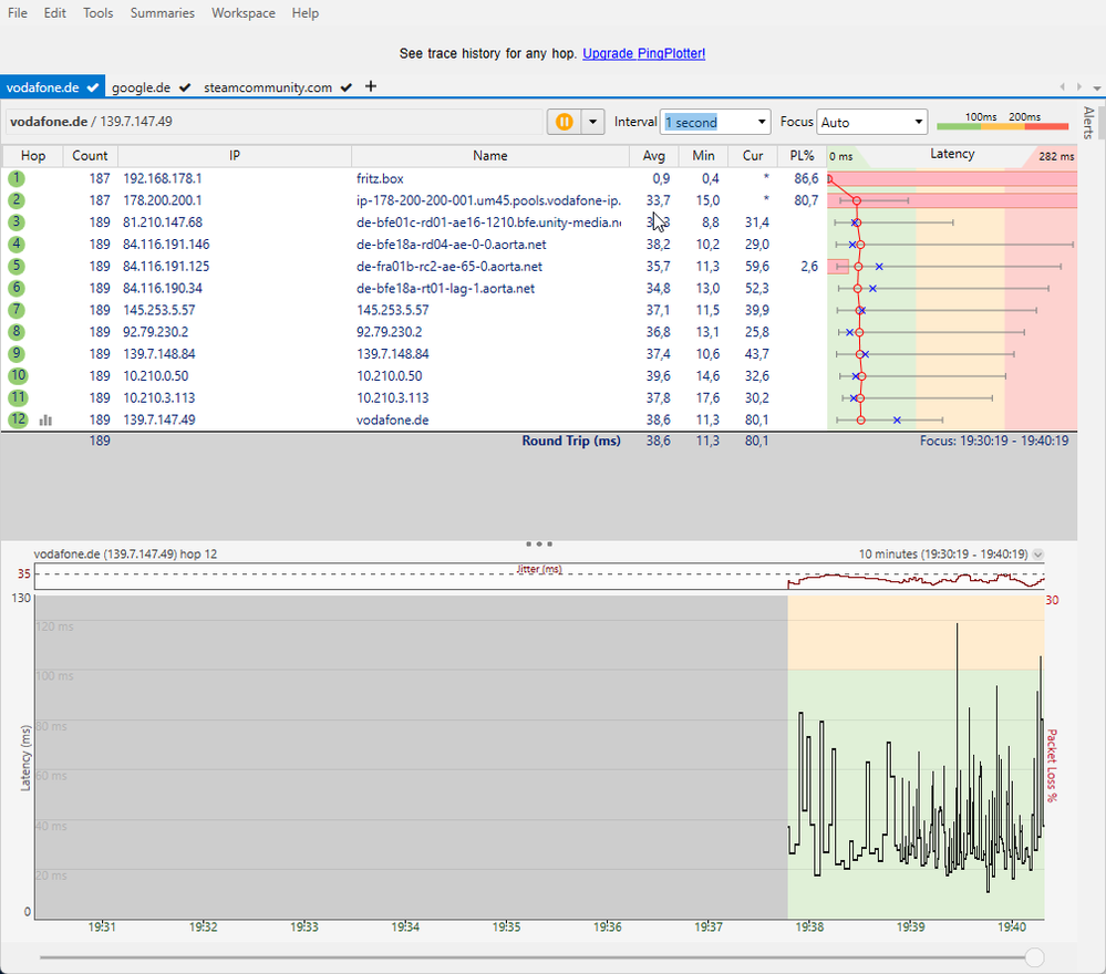 PingPlotter Vodafone #7
