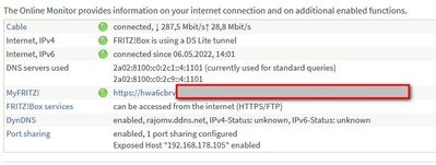 Fritzbox status