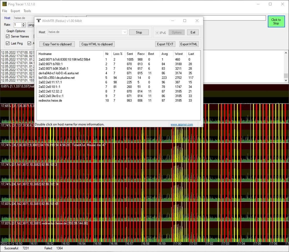 PingTracer + MTR 12.05.22 17:07 Uhr