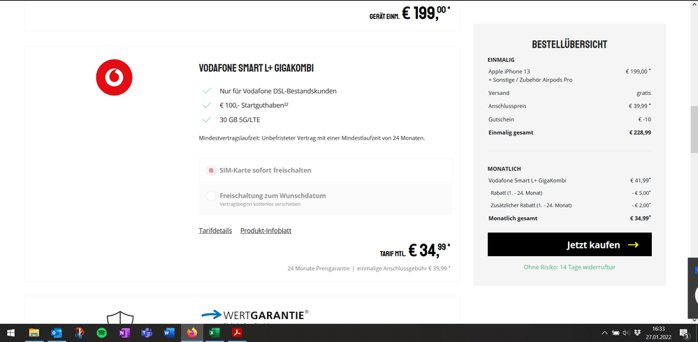 Sparhandy Vertragsabschluss