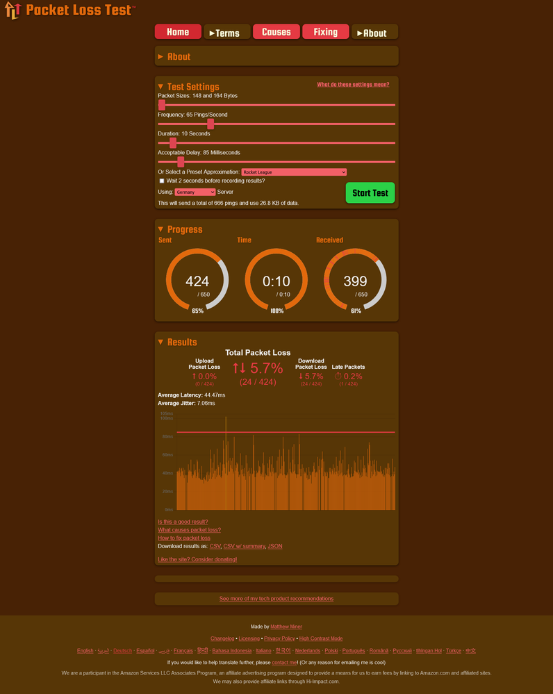 Packet Loss Test