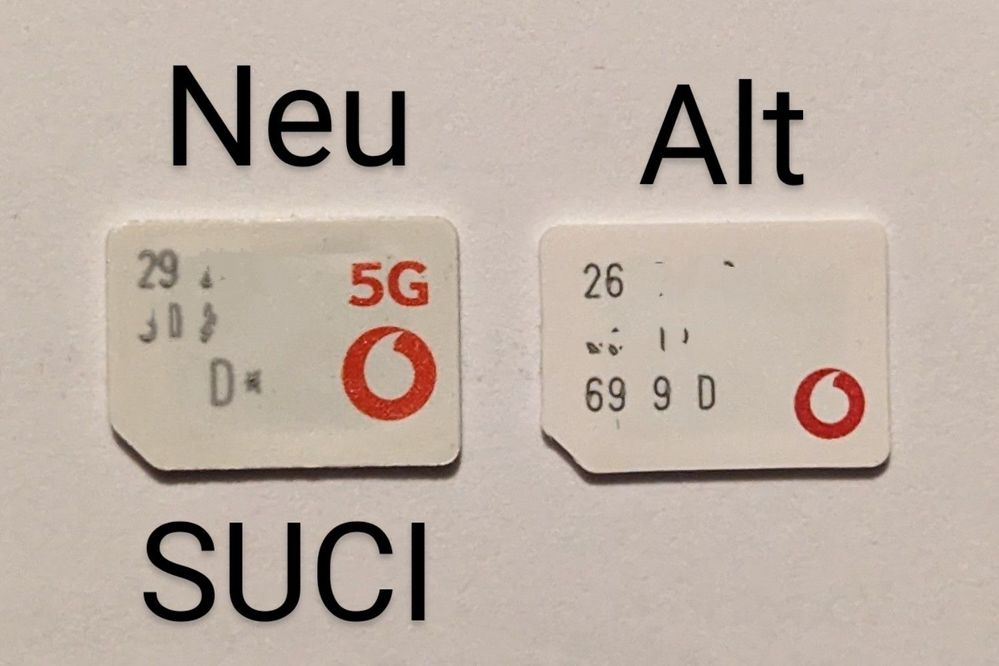 Vergleich: SUCI SIM / Normale SIM