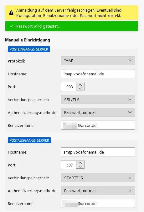 Thunderbird: IMAP-Fehler