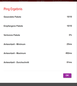 Beispielping vom Kabelmodem/router
