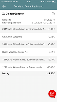 Hier die Auflistung der Rabatte (Gigakombi nur einmal anteilig). Alle anderen Rabatte für kommenden Monat passen.