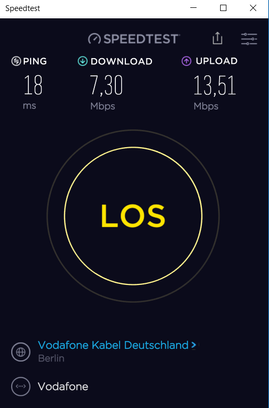 Aktueller Speedtest.