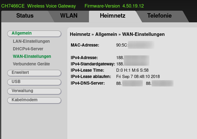 Die Option für den DHCPv6 fehlen und ich bekomme auch keinen IVp6-Präfix oder eine -Adresse zugewiesen.