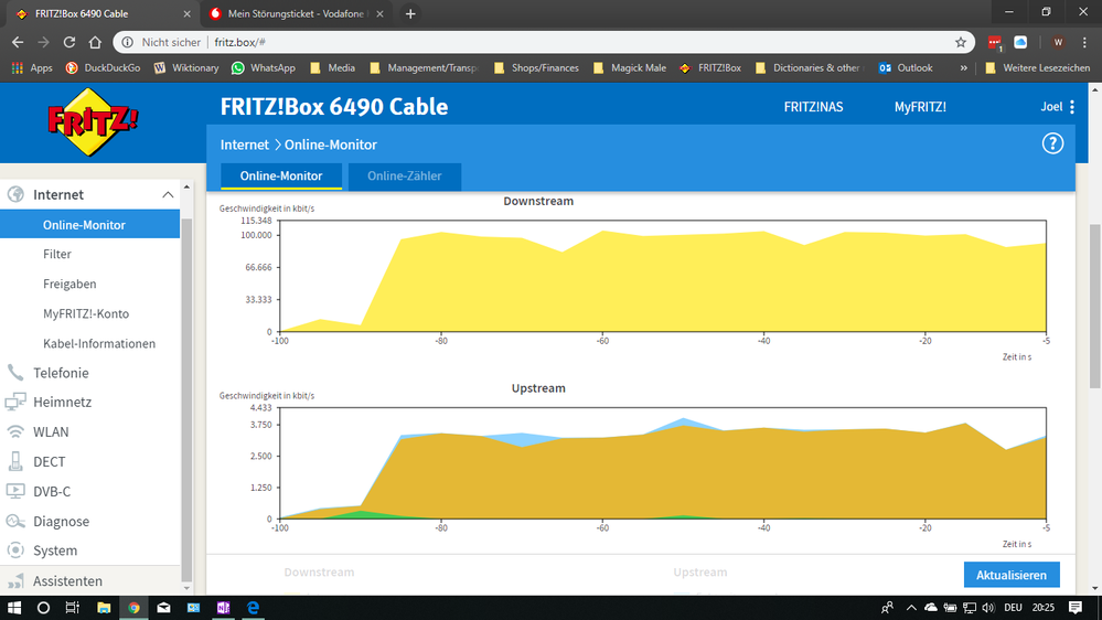 Manchmal schafft das System auch über etwa ein bis zwei Minuten eine konstant hohe Geschwindigkeit aufrechtzuerhalten. :o