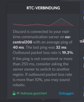 Paketverlust im Voicechat (Discord)