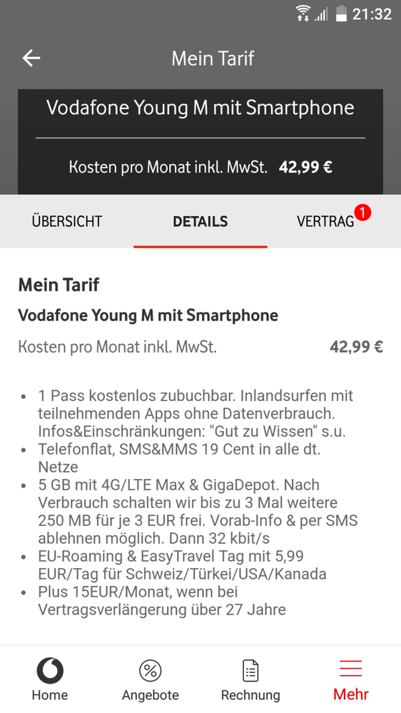 In der Mein Vodafone App