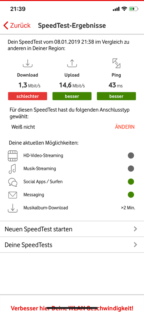 Abends extrem langsam