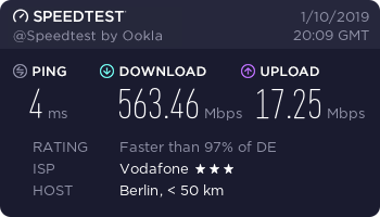 SpeedTest 20 Uhr