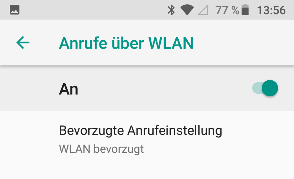 WLAN Calling ist aktiv