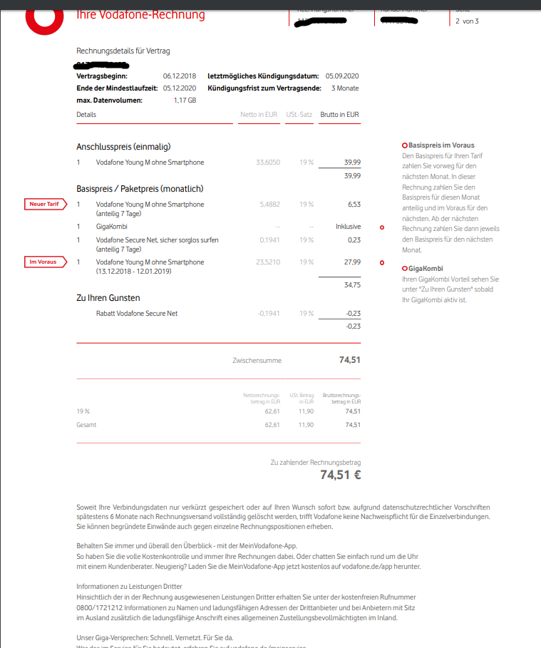 Hier ist der Anschlusspreis mit drin, macht auch Sinn. Aber die restlichen Betr&auml;ge passen nicht.. :(