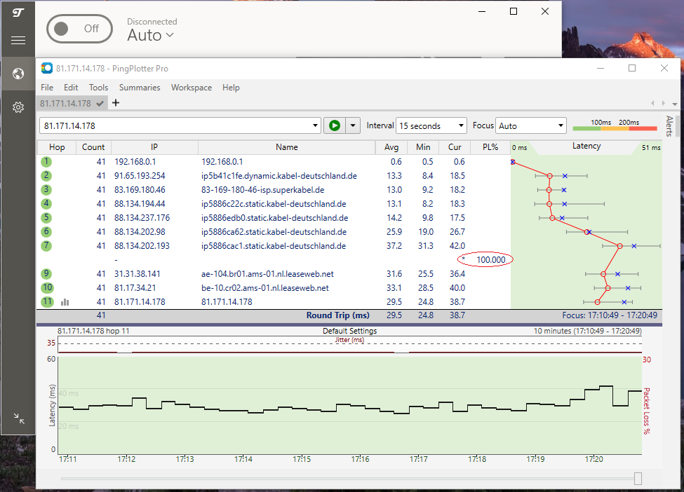 pingplotter zu BDO EU