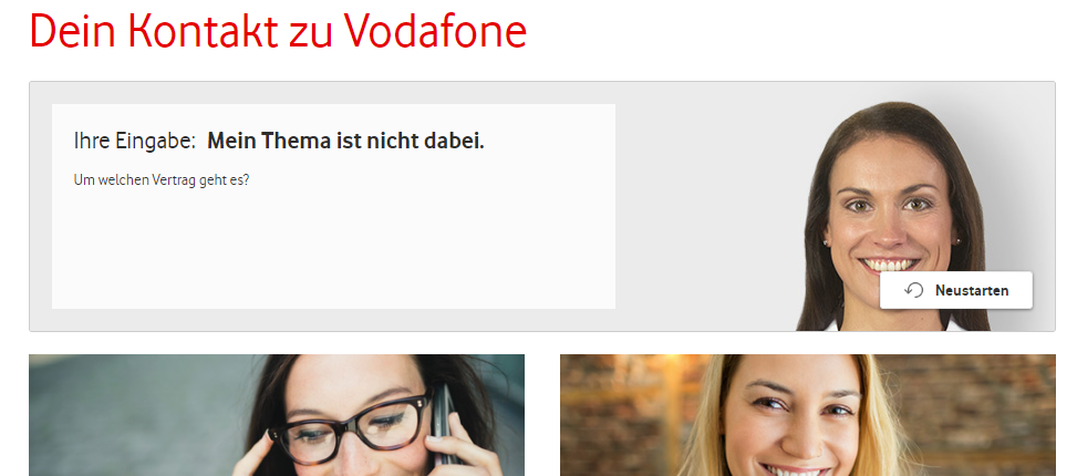 Kontakt online Vodafone