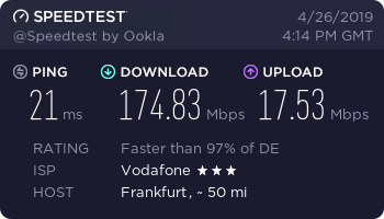 Speedtest mit Vodafone Server