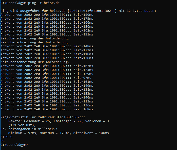 Ping Test - heise,de