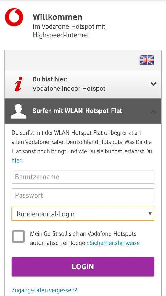 mein Vodafone Hotspot funktioniert nicht Vodafone Community