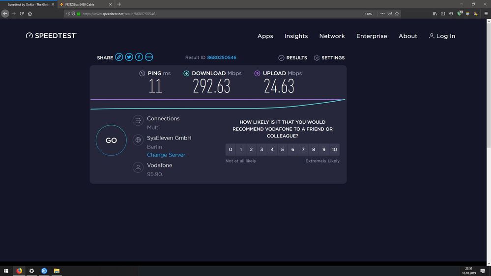 Nach Router Neustart Messung