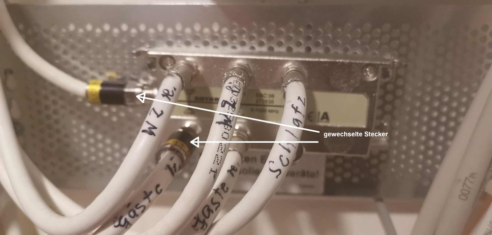 Gewechselte Anschlussstecker