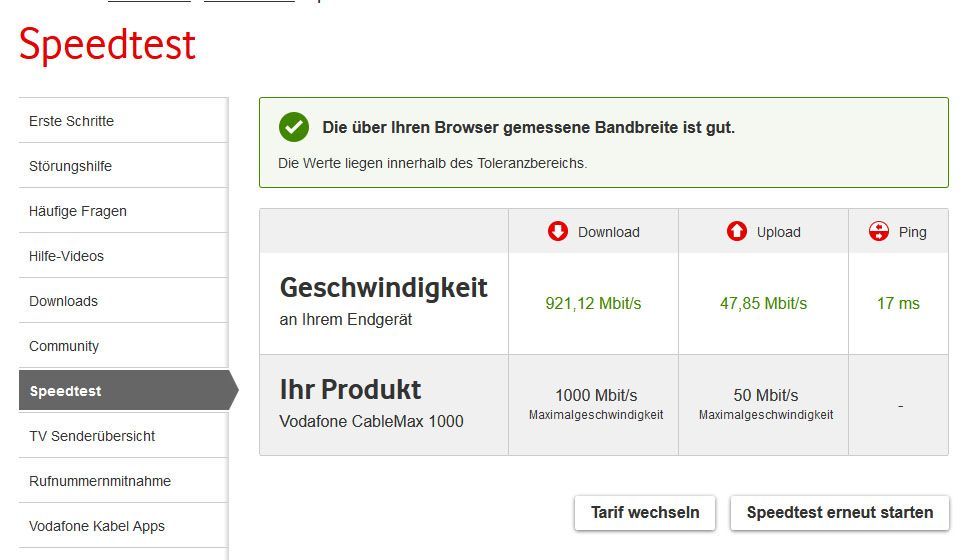 Speedtest Vodafone