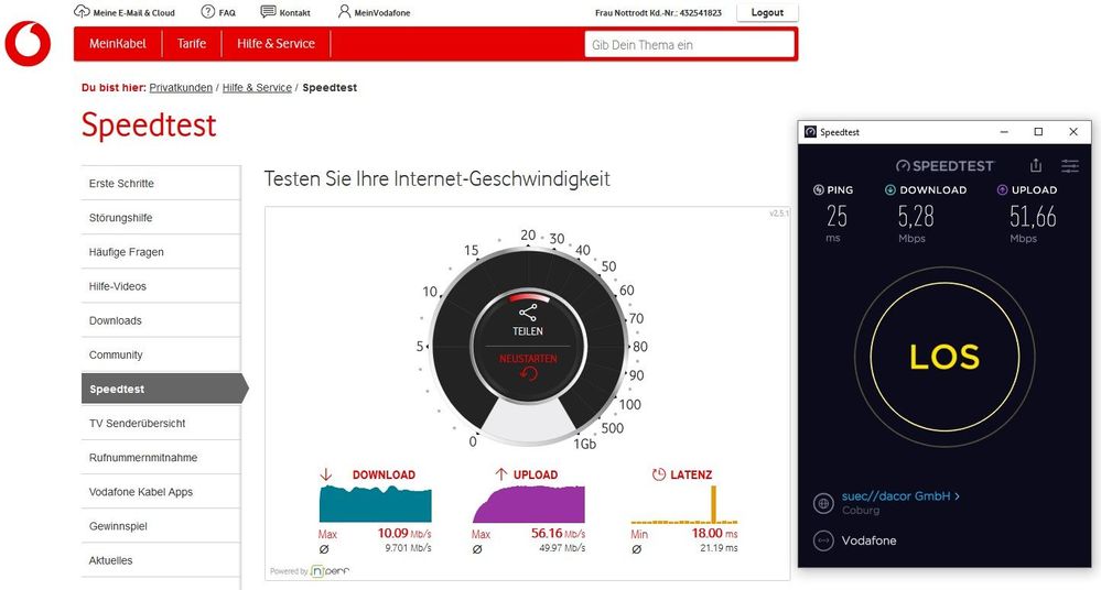 Speedtest-Diskrepanz