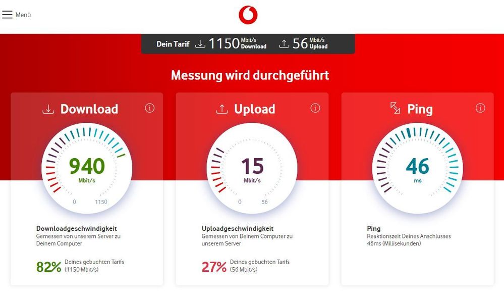 Speedtest vom 21.03.2020 10:27 Uhr