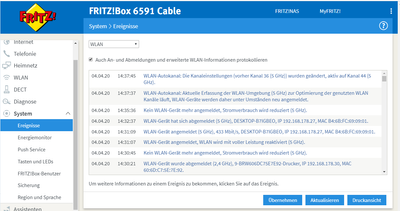 Friztbox WLAN information 4.4.20 1  14.41 Uhr Keine WLAN-Geräte merh angemeldet.PNG