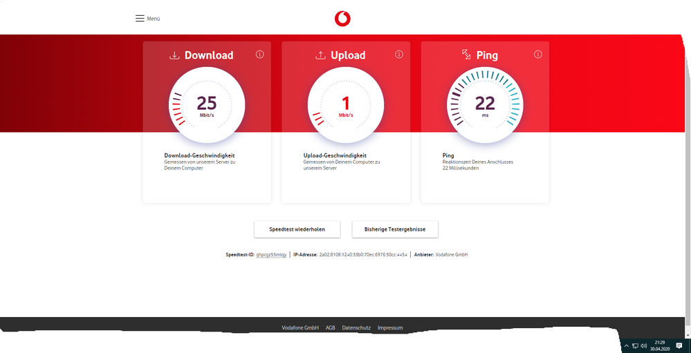 SPeedtest plus: zeigt guten Ping obwohl ich gerade einen schlechten habe (30.04)